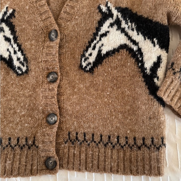 Old Navy Brown Horse Cardigan Sweater! - Picture 2 of 3